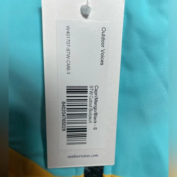 Outdoor Voices  Cutout Bodysuit in Capri/Mango/Black NWT Size S - Picture 4 of 5